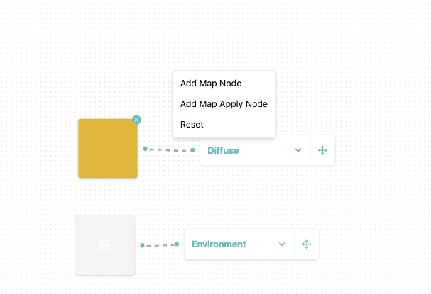 Node based map editor context menu