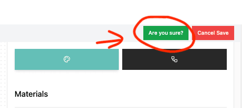 Save confirnmation