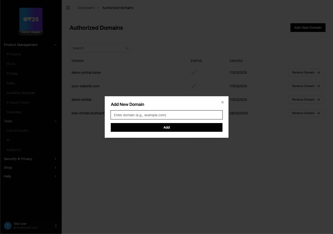 Authorized Domains