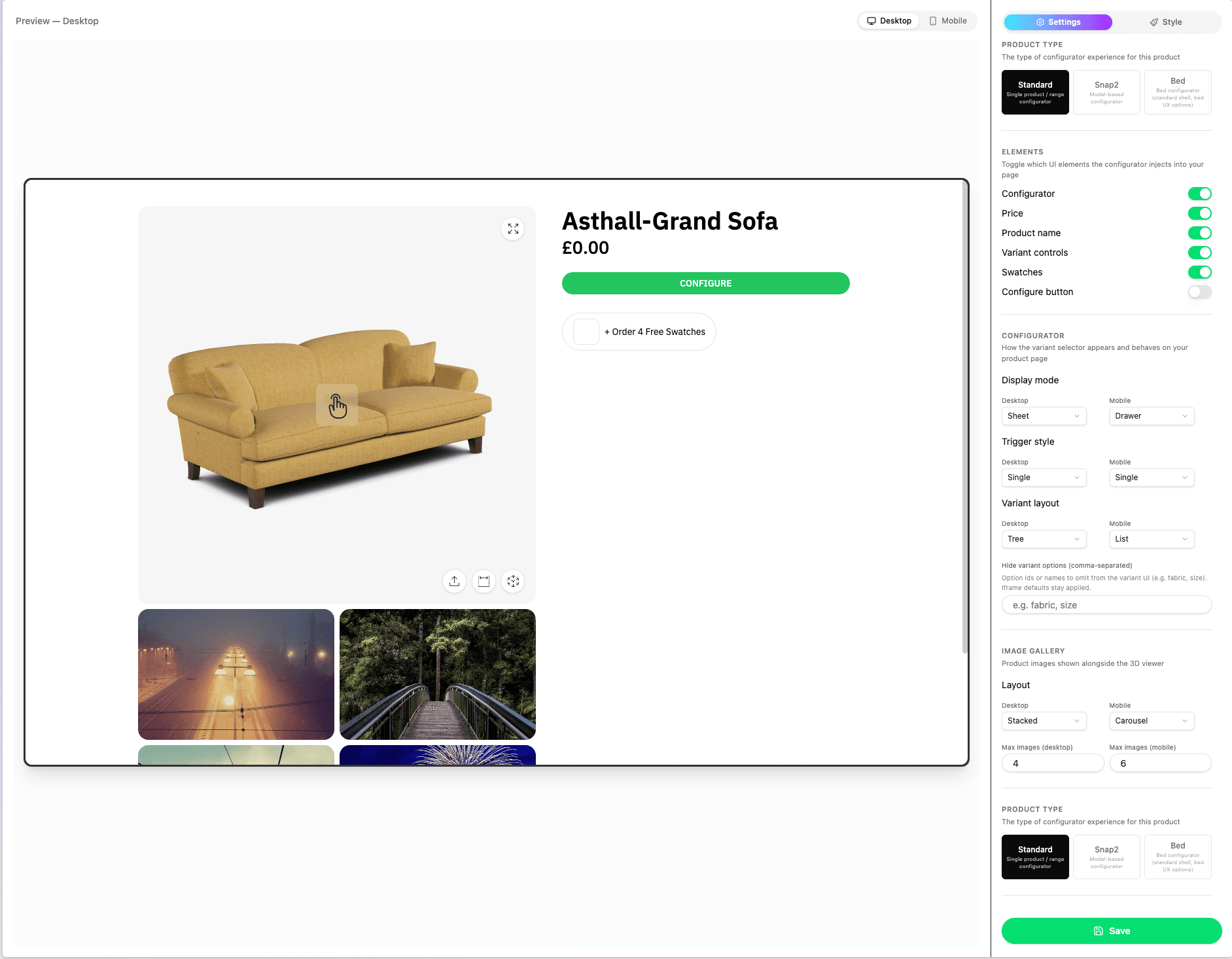 OV25 Configurator Setup UI