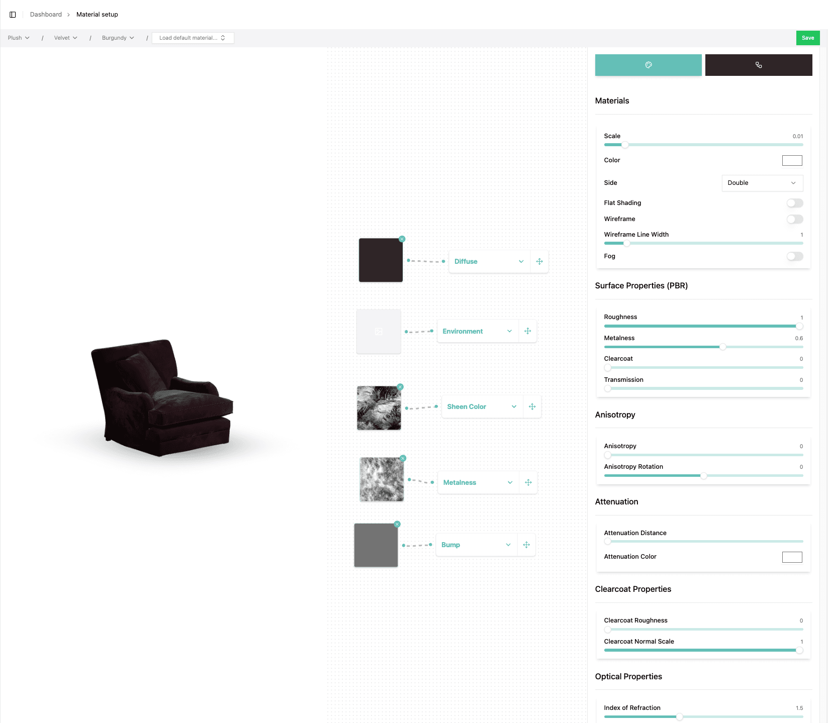 Material setup