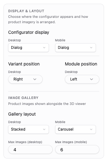 Snap2 dialog, drawer, and panel position controls