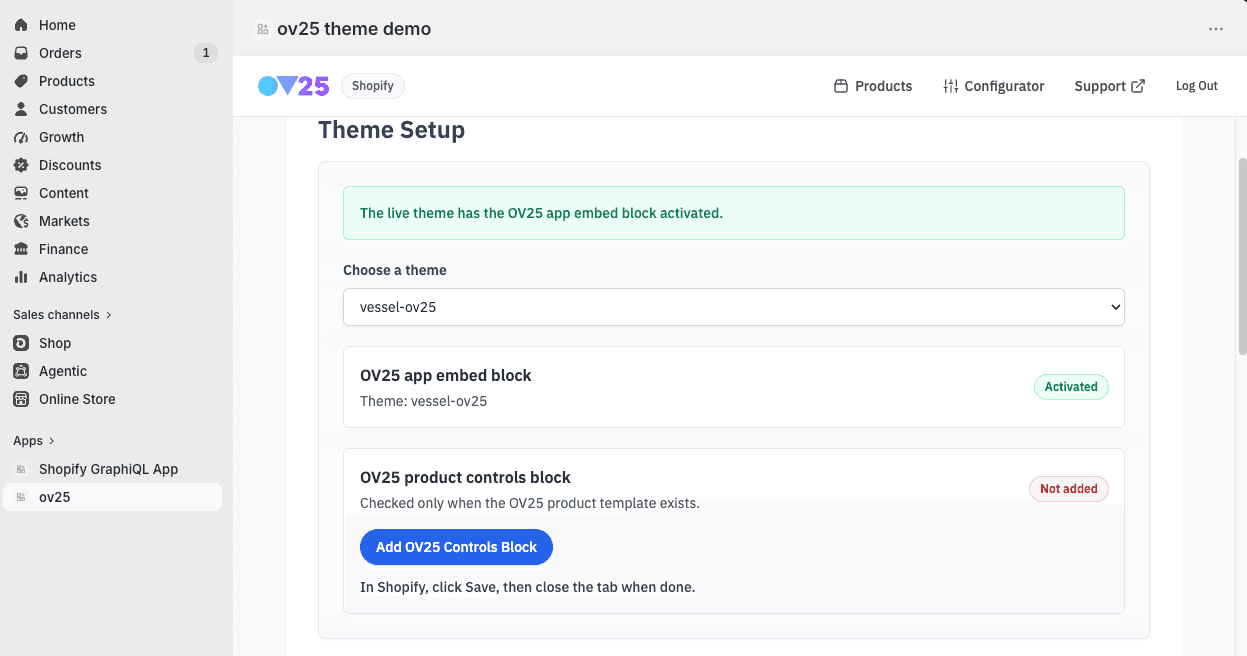 OV25 Shopify App