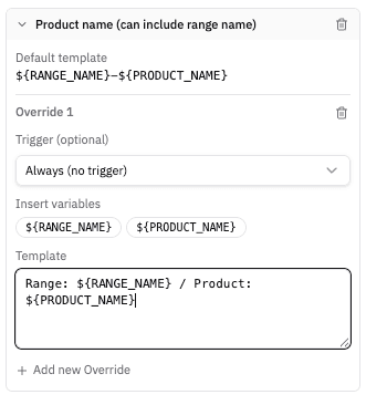 Text Overrides