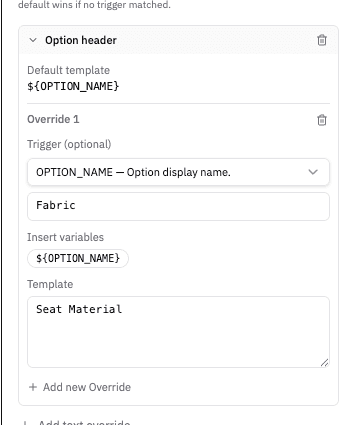 Text Overrides