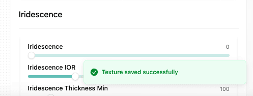 Successful save message